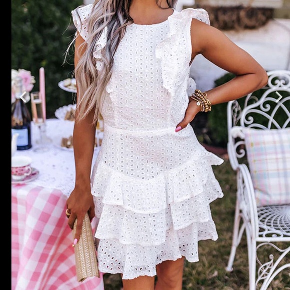 NWT Idem Ditto white Eyelit dress size large open back wedding summer (bin T) - Picture 5 of 14